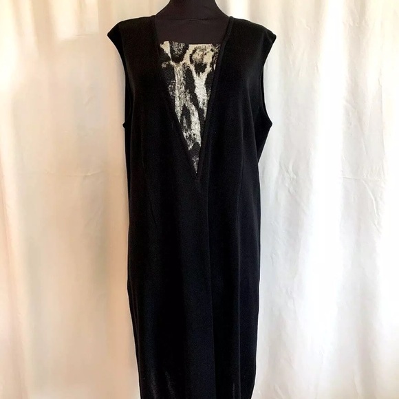 Misook Collection Black Abstract Pattern Jacket and Dress Set - size Large - Picture 7 of 9